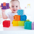 Amazon Hot Sale 3D Silicone Rubber Teether Building Blocks Baby Educational Toys